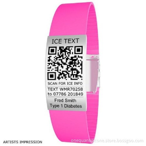 factory wholesale fashion silicone bracelets qr code